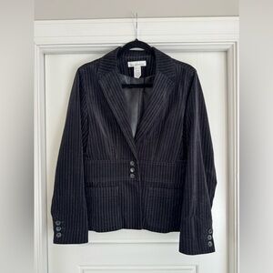 Jones New York Charcoal Pinstripe Blazer